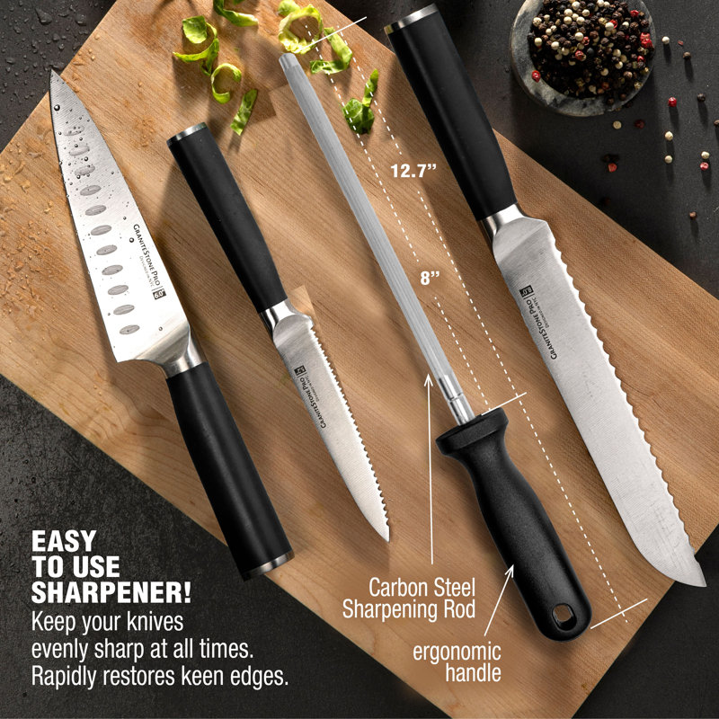 Granitestone Pro Nutriblade 14 Piece Stainless Steel Black Knife Set